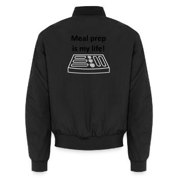 Meal Prep is my life! - Unisex Bomberjacke - Schwarz - Hinten - AI Model Male 185 light (185cm)