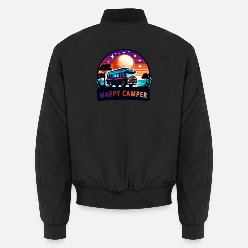 Sunset Happy Camper Van - Unisex Bomberjacke - Schwarz