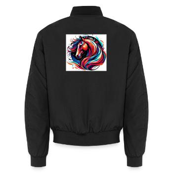 Cheval - Bomber unisexe - noir - Dos - AI Model Male 185 light (185cm)