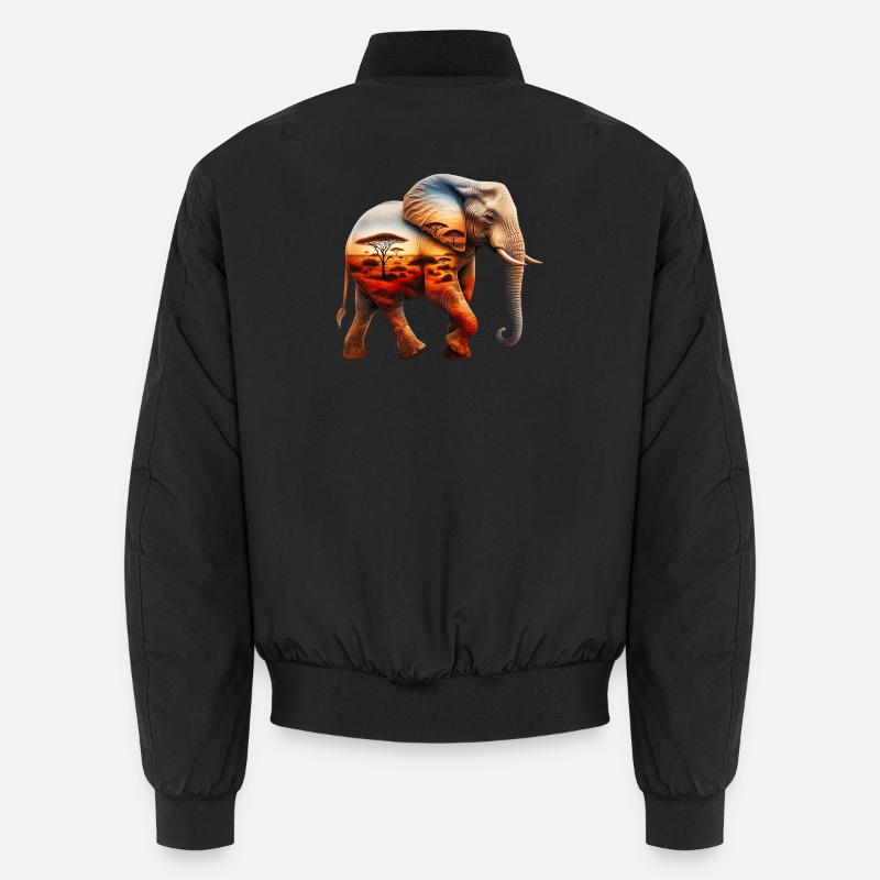 Elephant - Unisex Bomber Jacket - black