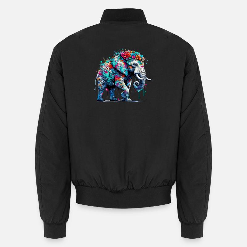 Elephant - Unisex Bomber Jacket - black