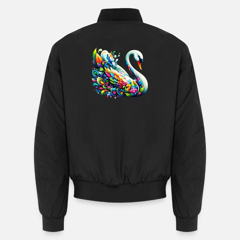 Schwan - Unisex Bomberjacke - Schwarz