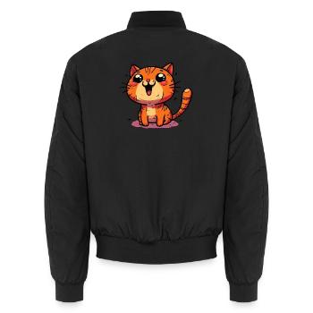 Chat - Bomber unisexe - noir - Dos - AI Model Male 185 light (185cm)