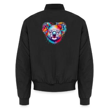 Koala - Unisex Bomberjacke - Schwarz - Hinten - AI Model Male 185 light (185cm)
