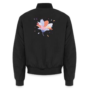 Sommerblume - Unisex Bomberjacke - Schwarz - Hinten - AI Model Male 185 light (185cm)