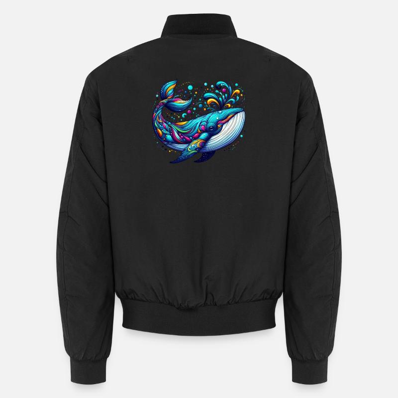 Whale - Unisex Bomber Jacket - black