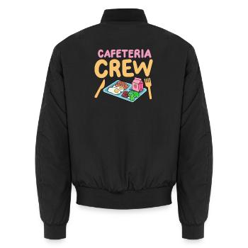 Kantinencrew der Mittagsdame - Unisex Bomberjacke - Schwarz - Hinten - AI Model Male 185 light (185cm)