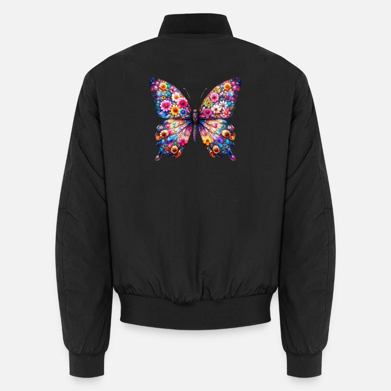 Papillon décoré de fleurs Bomber unisexe