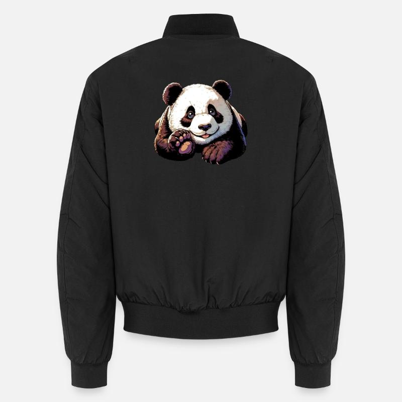 Panda - Unisex Bomberjacke - Schwarz