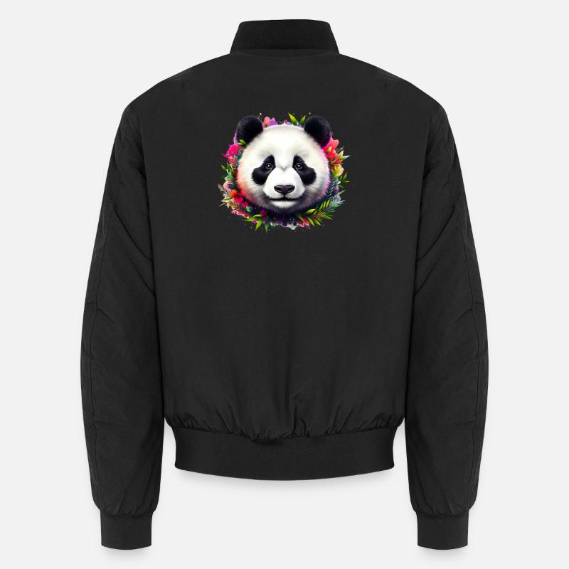 Panda - Unisex Bomber Jacket - black