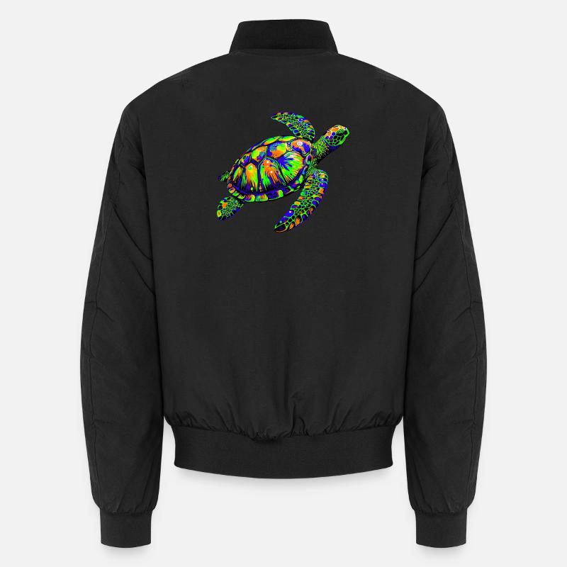 Sea turtle - Unisex Bomber Jacket - black