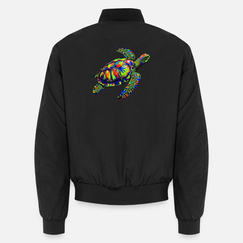 Sea turtle - Unisex Bomber Jacket - black