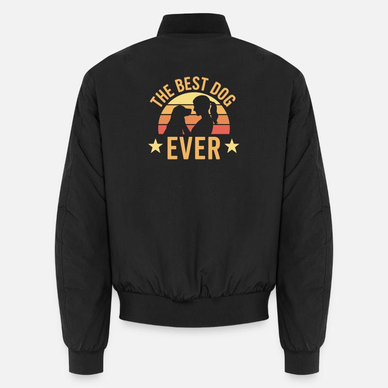 Best Dog Ever Sunset - Unisex Bomber Jacket - black