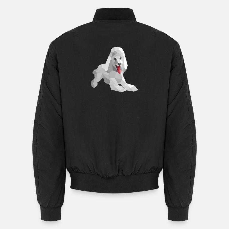 Elegant low poly poodle - Unisex Bomber Jacket - black