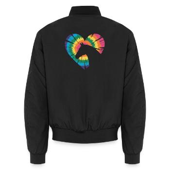 Tie Dye Horse - Unisex Bomber Jacket - black - Back - AI Model Male 185 light (185cm)