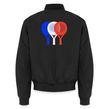 Padel-Frankreich2 - Unisex Bomberjacke - Schwarz - Hinten - AI Model Male 185 light (185cm)