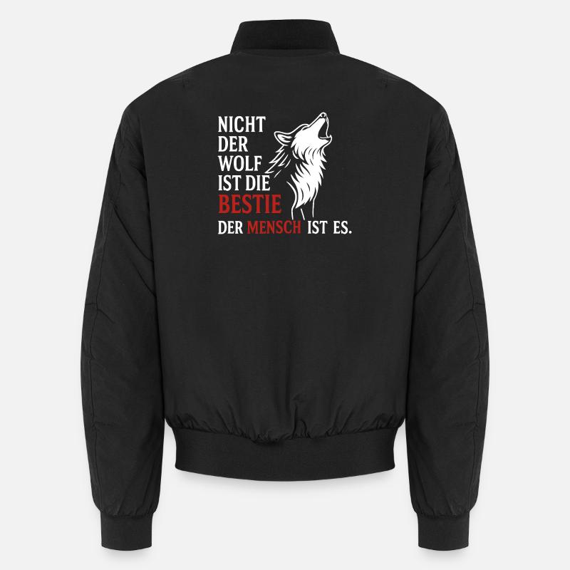 CoolesWolfs Design mit Spruch - Unisex Bomberjacke - Schwarz