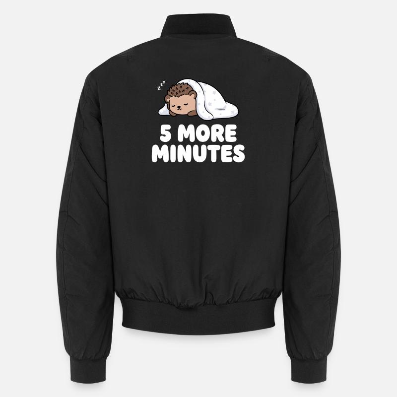 5 Mehr Minuten Schlaf-Igel Unisex Bomberjacke