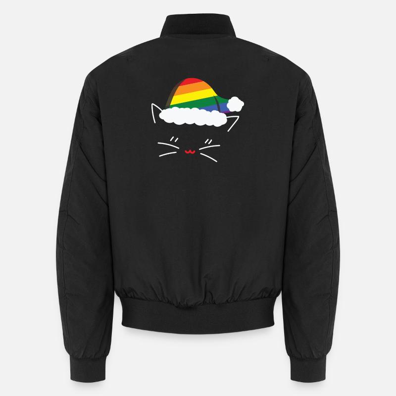 Cat Cat Lover Rainbow LGBT Cats Unisex Bomber Jacket