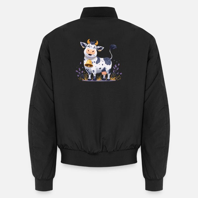 Vache drôle avec la clochette Bomber unisexe