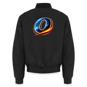 Stylish number 0 motif in a sporty look - Unisex Bomber Jacket - black - Back - AI Model Male 185 light (185cm)