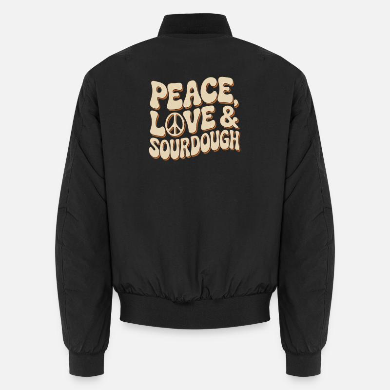 Paix, Amour & Typographie du Levain Bomber unisexe