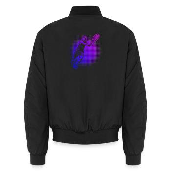 Geschenkidee für einen Tennis mit Tennis - Unisex Bomberjacke - Schwarz - Hinten - AI Model Male 185 light (185cm)