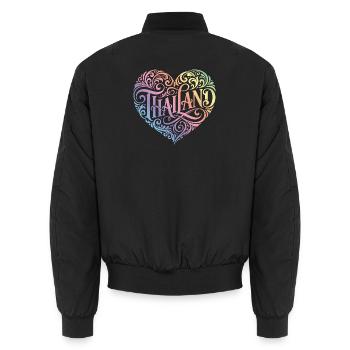 Cœur Thaïlandais Coloré - Bomber unisexe - noir - Dos - AI Model Male 185 light (185cm)