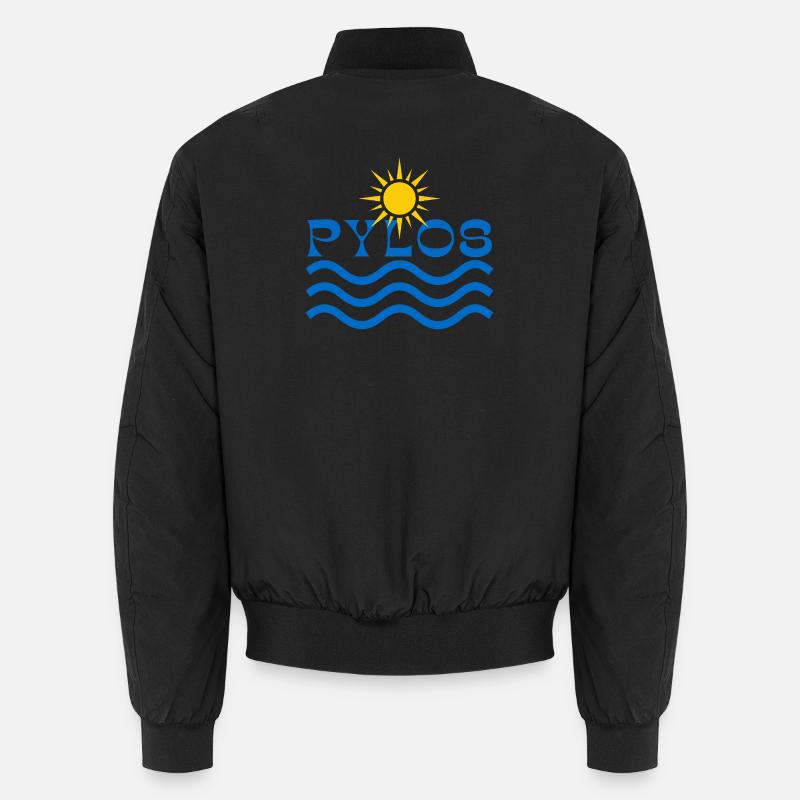Pylos Sun Waves  - Unisex Bomber Jacket - black