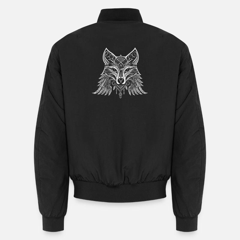 Nordic Wolf Mandala - Viking Design Unisex Bomber Jacket
