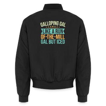 Hobby Horse Rider Galloping Gal English Riding - Unisex Bomberjacke - Schwarz - Hinten - AI Model Male 185 light (185cm)