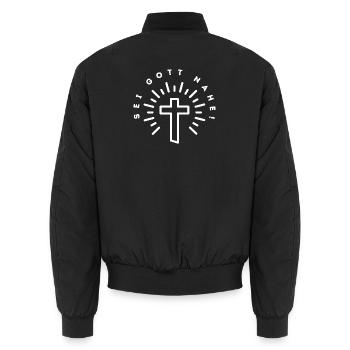 Sois proche de Dieu ! | Dicton chrétien | Jésus - Bomber unisexe - noir - Dos - AI Model Male 185 light (185cm)