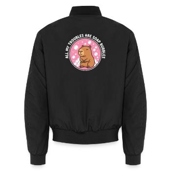 All My Troubles Are Soap Bubbles - Unisex Bomberjacke - Schwarz - Hinten - AI Model Male 185 light (185cm)
