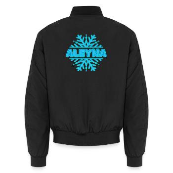 First name Aleyna - Unisex Bomber Jacket - black - Back - AI Model Male 185 light (185cm)
