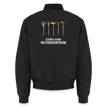 IT Support Glücksrad Service Desk IT Helpdesk Nerd - Unisex Bomberjacke - Schwarz - Hinten - AI Model Male 185 light (185cm)
