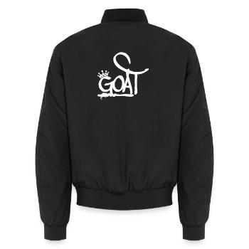GOAT Greatest Of All Time Graffiti Crown (white) - Unisex Bomber Jacket - black - Back - AI Model Male 185 light (185cm)