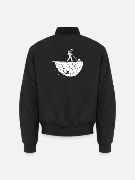 Astronaut mäht den Mond - Unisex Bomberjacke - Schwarz