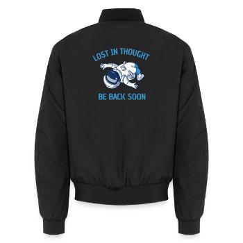 In Gedanken verlorener Astronaut - Unisex Bomberjacke - Schwarz - Hinten - AI Model Male 185 light (185cm)