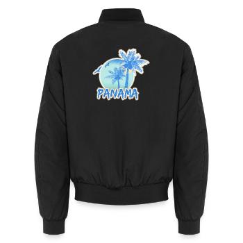 Strand Panama - Unisex Bomberjacke - Schwarz - Hinten - AI Model Male 185 light (185cm)