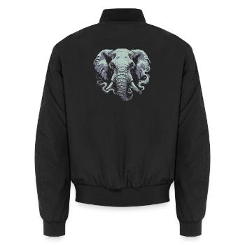Elefant, der Zigarre rauchend - Unisex Bomberjacke - Schwarz - Hinten - AI Model Male 185 light (185cm)