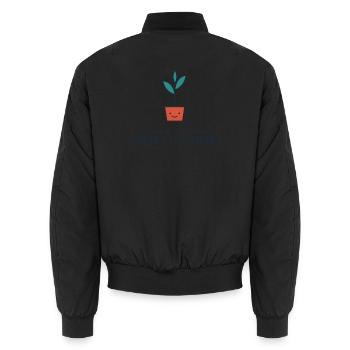 Meine Pflanzen denken, ich bin ein großartiger Zuhörer - Unisex Bomberjacke - Schwarz - Hinten - AI Model Male 185 light (185cm)