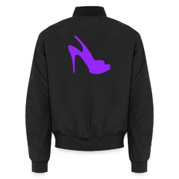 Violette Stiletto Silhouette - Unisex Bomberjacke - Schwarz - Hinten - AI Model Male 185 light (185cm)