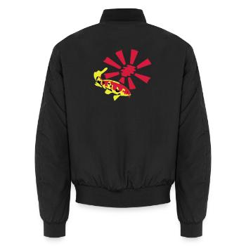 Carpe Koï sur fond éclatant - Bomber unisexe - noir - Dos - AI Model Male 185 light (185cm)