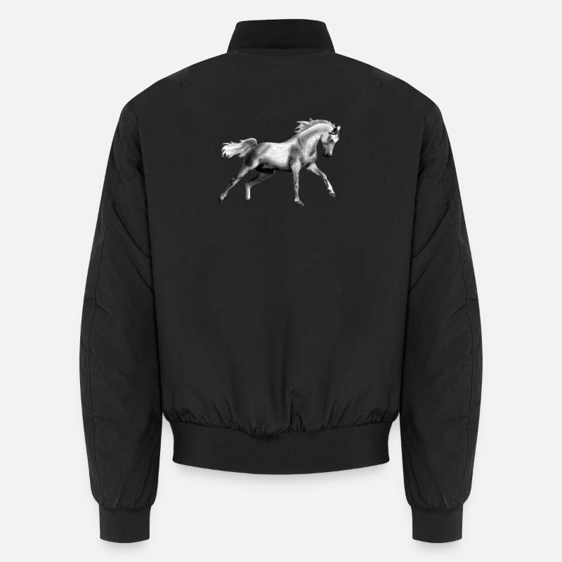 Pferd - Unisex Bomberjacke - Schwarz