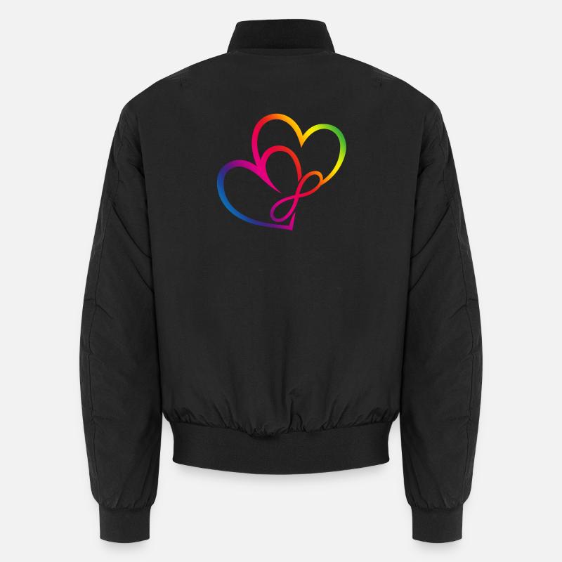 Deux cœurs Arc-en-ciel Infinity Love CSD LGBT Bomber unisexe