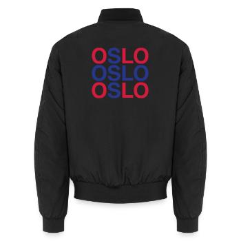 OSLO Drapeau norvégien - Norvégien - Norvège - Bomber unisexe - noir - Dos - AI Model Male 185 light (185cm)