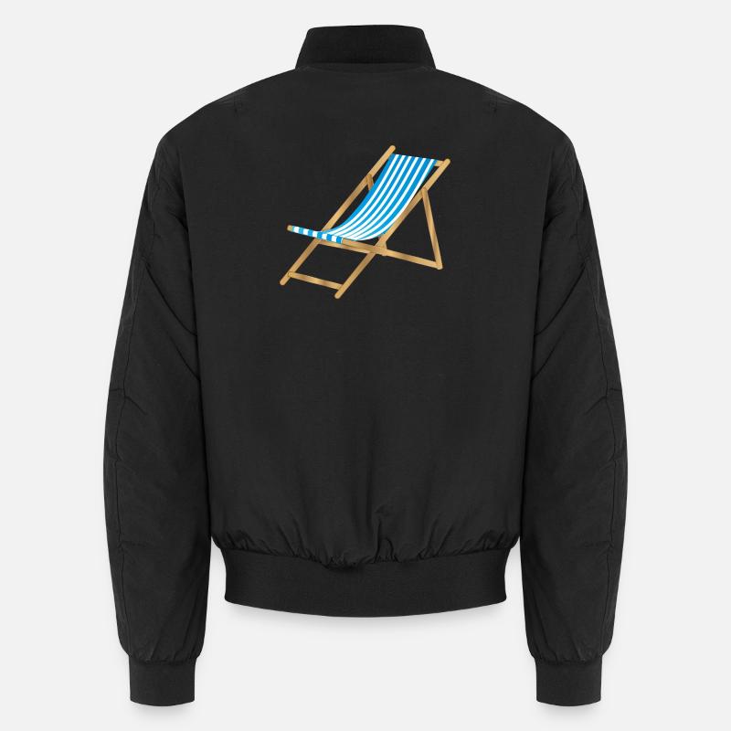 blau weiß gestreifter maritimer Liegestuhl Unisex Bomberjacke