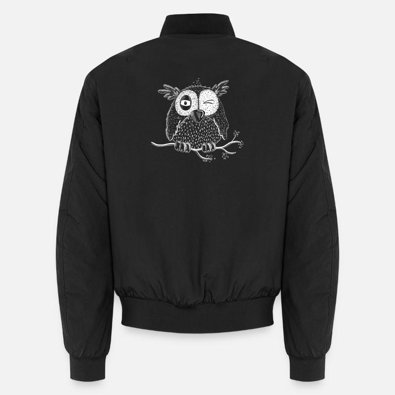 Chouette heureuse - Bomber unisexe - noir