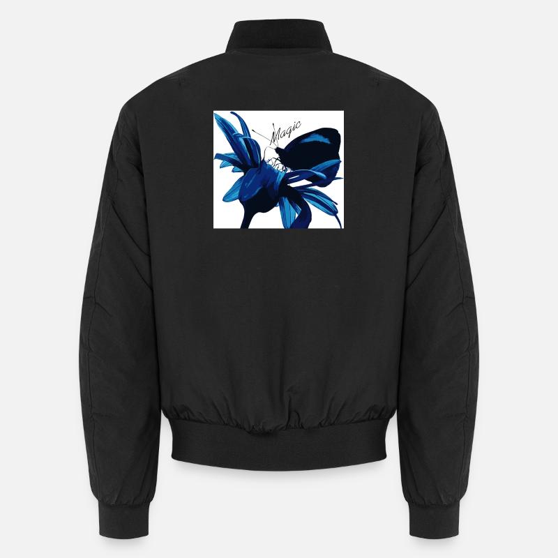 Blaues Blütenzauber mit Magic Unisex Bomberjacke