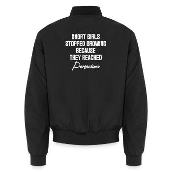 Kleine Mädchen erreichten Perfektion - Unisex Bomberjacke - Schwarz - Hinten - AI Model Male 185 light (185cm)